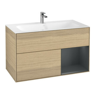 V&B Meuble sous lavabo Éclairage mural Finion 99,6x59,1 cm, rég. droite md bl. m Lac, Oa ven