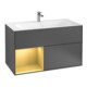 V&B Meuble sous lavabo Éclairage mural Finion 99,6x59,1cm, étagère g, anthracite mat-1