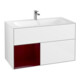 V&B Meuble sous lavabo Éclairage mural Finion 99,6x59,1cm, étagère gauche, laque blanc brillant-1
