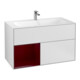 V&B Meuble sous-lavabo Éclairage mural Finion 99,6x59,1cm, étagère gauche Peo, blanc mat laqué-1