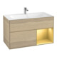 V&B Meuble sous-lavabo Éclairage mural Finion 99,6x59,1cm, placage chêne mat-1