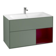 V&B Meuble sous lavabo Éclairage mural Finion 99,6x59,1cm, Reg re Peo, Oli. m Laqué