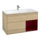 V&B Meuble sous-lavabo Éclairage mural Finion 99,6x59,1cm, Reg re Peony, Placage chêne-1