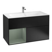 V&B Meuble sous lavabo Éclairage mural Finion 99,6x59,1cm, Rg g Huile m Laq, bleue m Laq