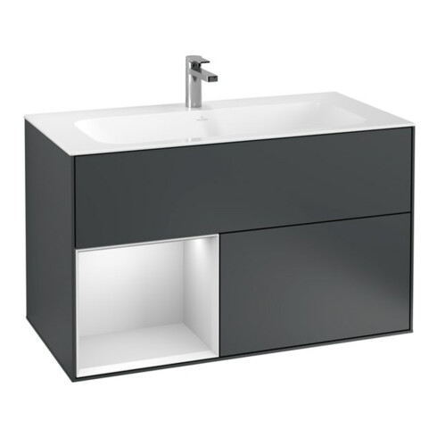 V&B Meuble sous lavabo Éclairage mural Finion 99,6x59,1cm, Rg l w m Lac, md bl. m Lac