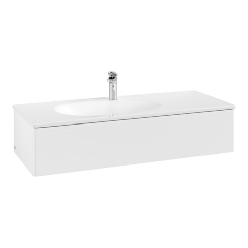 V&B Meuble sous-lavabo Éclairage tiroir Antao 118,8x25,6x49,3cm, sans façade, bl. mat