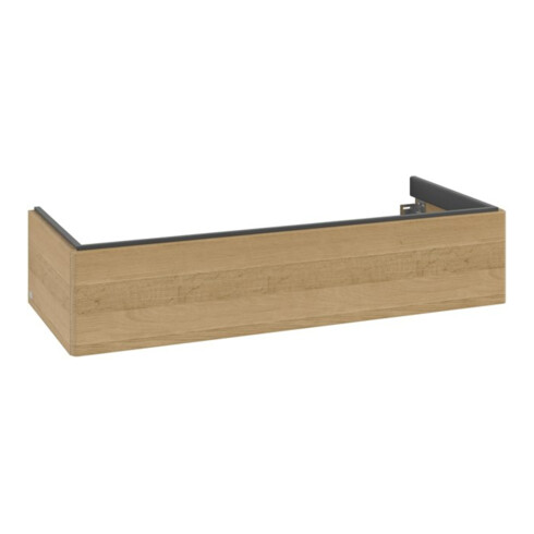 V&B Meuble sous lavabo Éclairage tiroir Antao 118,8x25,6x49,3cm, sans façade, chêne miel
