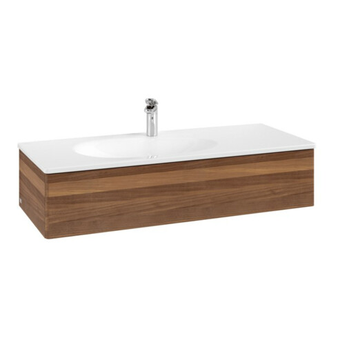 V&B Meuble sous-lavabo Éclairage tiroir Antao 118,8x25,6x49,3cm, sans façade, noyer chaud