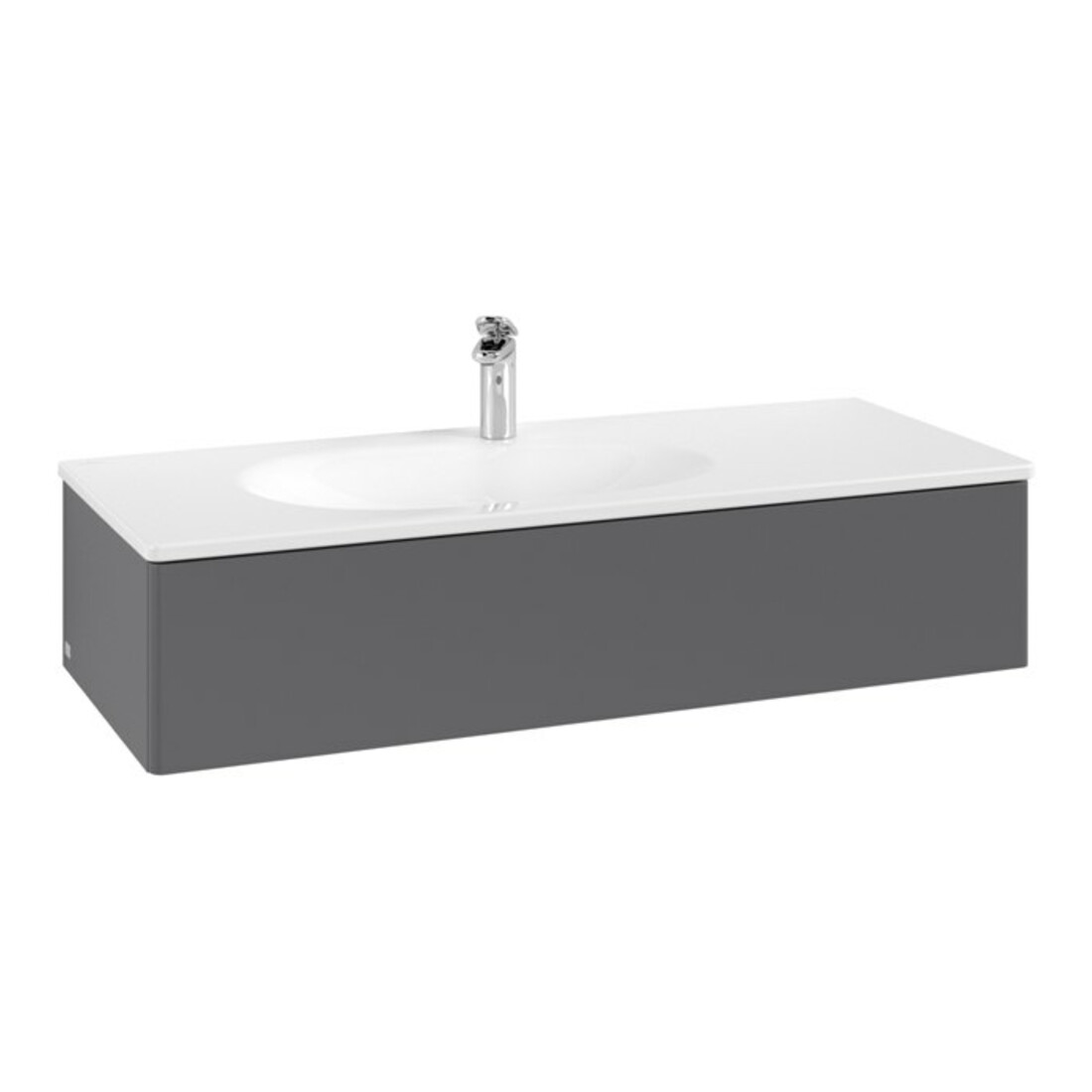 V&B Meuble sous lavabo Éclairage tiroir Antao 118,8x25,6x49,3cm, sans robinet, Anthracite laqué