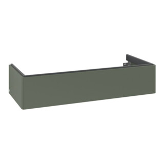 V&B Meuble sous lavabo Éclairage tiroir Antao 118,8x25,6x49,3cm, sans robinet, vert feuille avec poignée