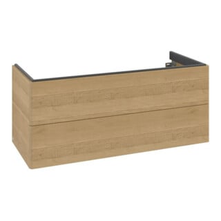 V&B Meuble sous lavabo Éclairage tiroir Antao 118,8x50,4x49,3 cm, sans façade, chêne miel