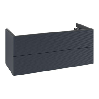 V&B Meuble sous lavabo Éclairage tiroir Antao 118,8x50,4x49,3cm, avec façade, en laque bleue mat