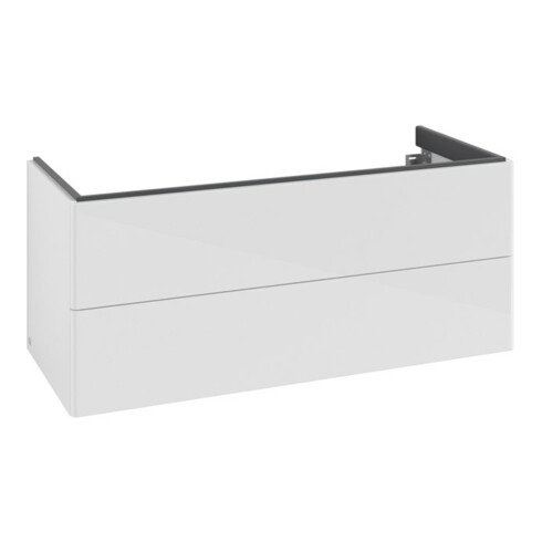 V&B Meuble sous-lavabo Éclairage tiroir Antao 118,8x50,4x49,3cm, s. façade, blanc laqué glo
