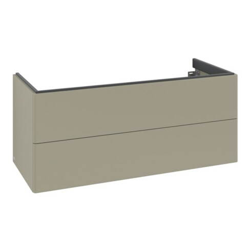 V&B Meuble sous-lavabo Éclairage tiroir Antao 118,8x50,4x49,3cm, sans façade, gris mat avec laque