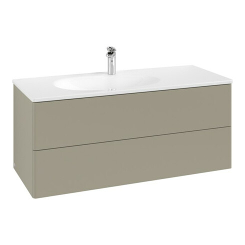 V&B Meuble sous-lavabo Éclairage tiroir Antao 118,8x50,4x49,3cm, sans façade, gris mat avec laque