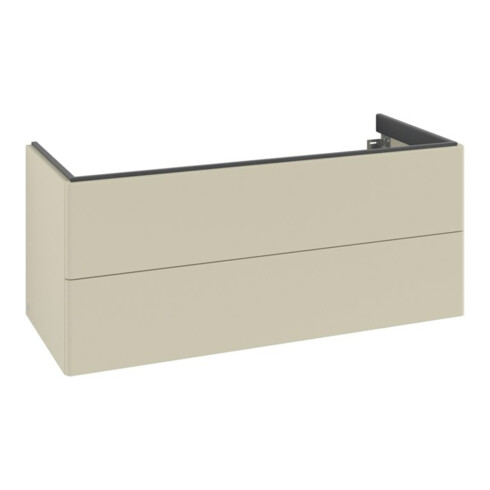 V&B Meuble sous lavabo Éclairage tiroir Antao 118,8x50,4x49,3cm, sans façade, gris mat lacqué