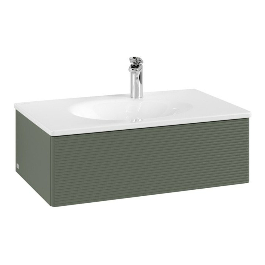 V&B Meuble sous lavabo Éclairage tiroir Antao 78,8x25,6x49,6 cm, m Fr., vert feuille m Lac