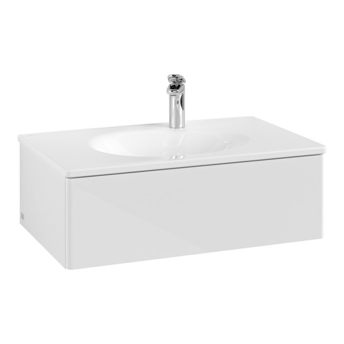V&B Meuble sous lavabo Éclairage tiroir Antao 78,8x25,6x49,6cm, sans façade, blanc brillant laqué