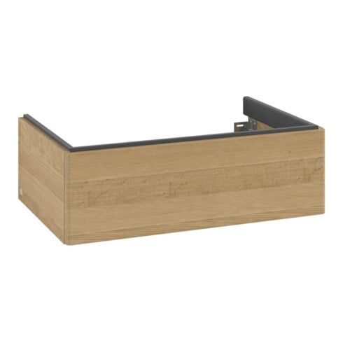 V&B Meuble sous-lavabo Éclairage tiroir Antao 78,8x25,6x49,6cm, sans façade, chêne miel