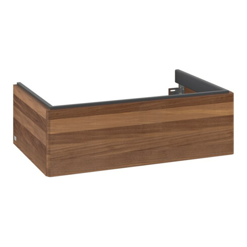 V&B Meuble sous lavabo Éclairage tiroir Antao 78,8x25,6x49,6cm, sans façade, noyer chaud