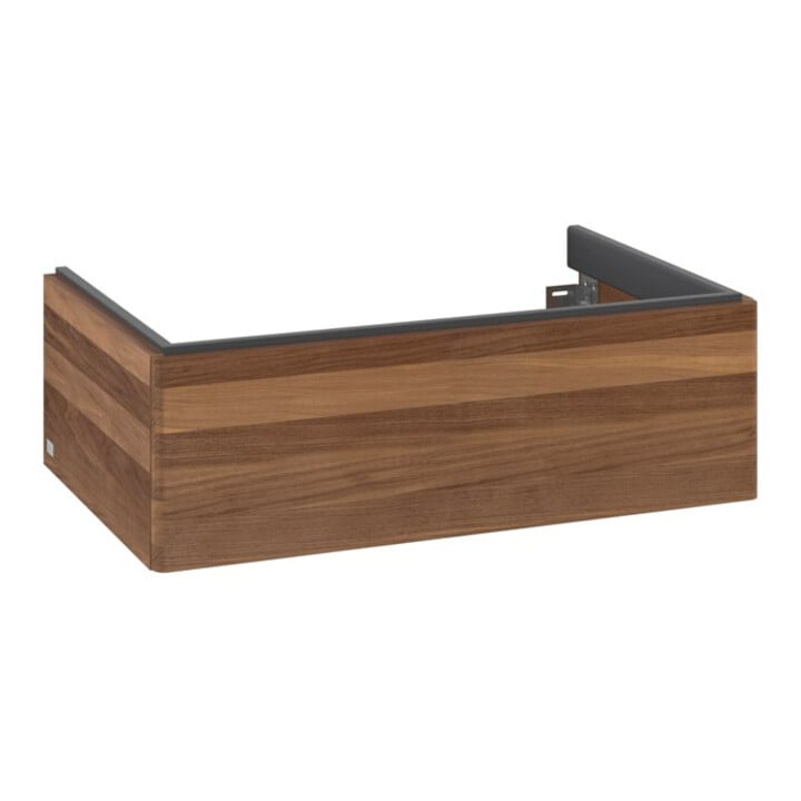 V&B Meuble sous lavabo Éclairage tiroir Antao 78,8x25,6x49,6cm, sans façade, noyer chaud