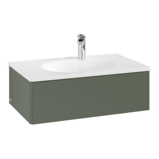 V&B Meuble sous-lavabo Éclairage tiroir Antao 78,8x25,6x49,6cm, sans fr., vert feuille m Lac