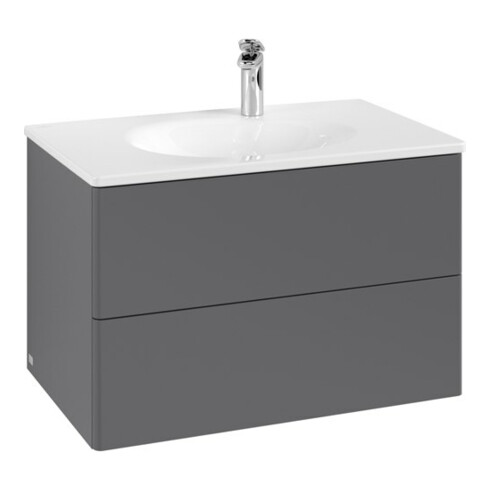 V&B Meuble sous lavabo Éclairage tiroir Antao 79x50x50cm, sans structure de façade, anthracite m Lac