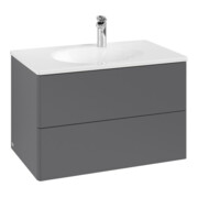 V&B Meuble sous lavabo Éclairage tiroir Antao 79x50x50cm, sans structure de façade, anthracite m Lac-3