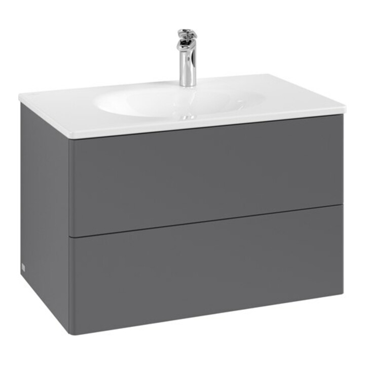 V&B Meuble sous lavabo Éclairage tiroir Antao 79x50x50cm, sans structure de façade, anthracite m Lac