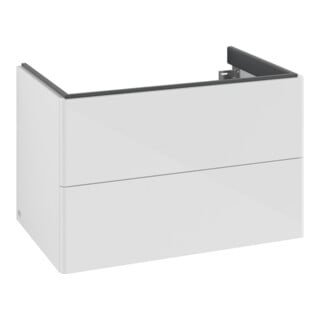 V&B Meuble sous-lavabo Éclairage tiroir Antao 79x50x50cm, sans structure de façade, blanc brillant Lac