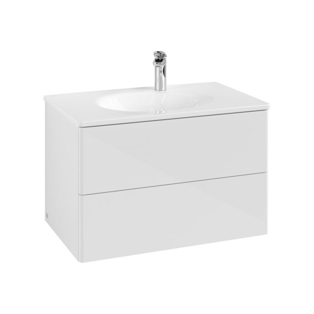V&B Meuble sous-lavabo Éclairage tiroir Antao 79x50x50cm, sans structure de façade, blanc brillant Lac