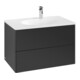 V&B Meuble sous lavabo Éclairage tiroir Antao 79x50x50cm, sans structure de façade, bleu m laqué-3