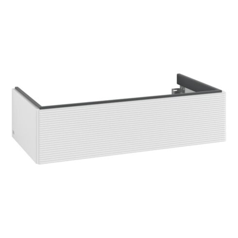 V&B Meuble sous lavabo Éclairage tiroir Antao 98,8x25,6x49,3cm, avec façade, blanc brillant Lac