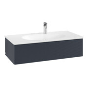 V&B Meuble sous lavabo Éclairage tiroir Antao 98,8x25,6x49,3cm, avec façade, bleu mat avec laque
