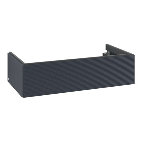 V&B Meuble sous lavabo Éclairage tiroir Antao 98,8x25,6x49,3cm, avec façade, bleu mat avec laque