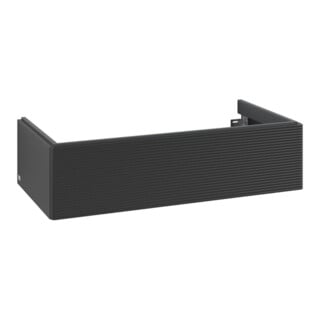 V&B Meuble sous-lavabo Éclairage tiroir Antao 98,8x25,6x49,3cm, façade bleue laquée