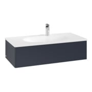 V&B Meuble sous lavabo Éclairage tiroir Antao 98,8x25,6x49,3cm, sans façade, bleu moyen mat Lac-3
