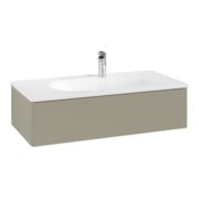 V&B Meuble sous-lavabo Éclairage tiroir Antao 98,8x25,6x49,3cm, sans façade, gris moyen mat-1
