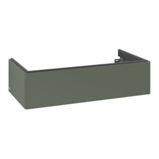 V&B Meuble sous lavabo Éclairage tiroir Antao 98,8x25,6x49,3cm, sans robinet, feuille verte avec laque