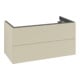 V&B Meuble sous lavabo Éclairage tiroir Antao 98,8x50,4x49,6cm, avec façade, gris mat, avec laque-1