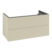 V&B Meuble sous lavabo Éclairage tiroir Antao 98,8x50,4x49,6cm, avec façade, gris mat, avec laque