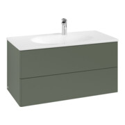 V&B Meuble sous lavabo Éclairage tiroir Antao 98,8x50,4x49,6cm, sans fr., vert feuille m Lac-4