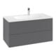 V&B Meuble sous lavabo Éclairage tiroir Antao 99x50x50 cm, anthracite laqué-4