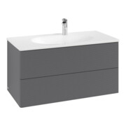 V&B Meuble sous lavabo Éclairage tiroir Antao 99x50x50 cm, anthracite laqué-4