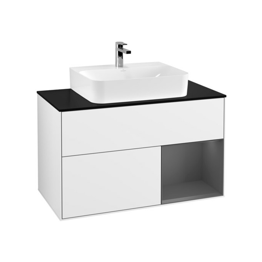 V&B Meuble sous lavabo Finion 100, blanc brillant