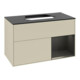 V&B Meuble sous lavabo Finion 100, blanc brillant, poignée rouge brillant, gris brillant-4