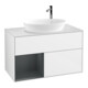 V&B Meuble sous-lavabo Finion 100, blanc mat, 1 tiroir avec laque, blanc brillant-1