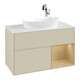 V&B Meuble sous lavabo Finion 100, blanc mat, avec rangement ouvert, gris mat laqué-4