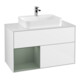 V&B Meuble sous lavabo Finion 100, blanc mat, côté gauche, laqué brillant blanc-1