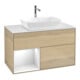V&B Meuble sous lavabo Finion 100, blanc mat, étagère globale blanc laqué, poignée ven-1